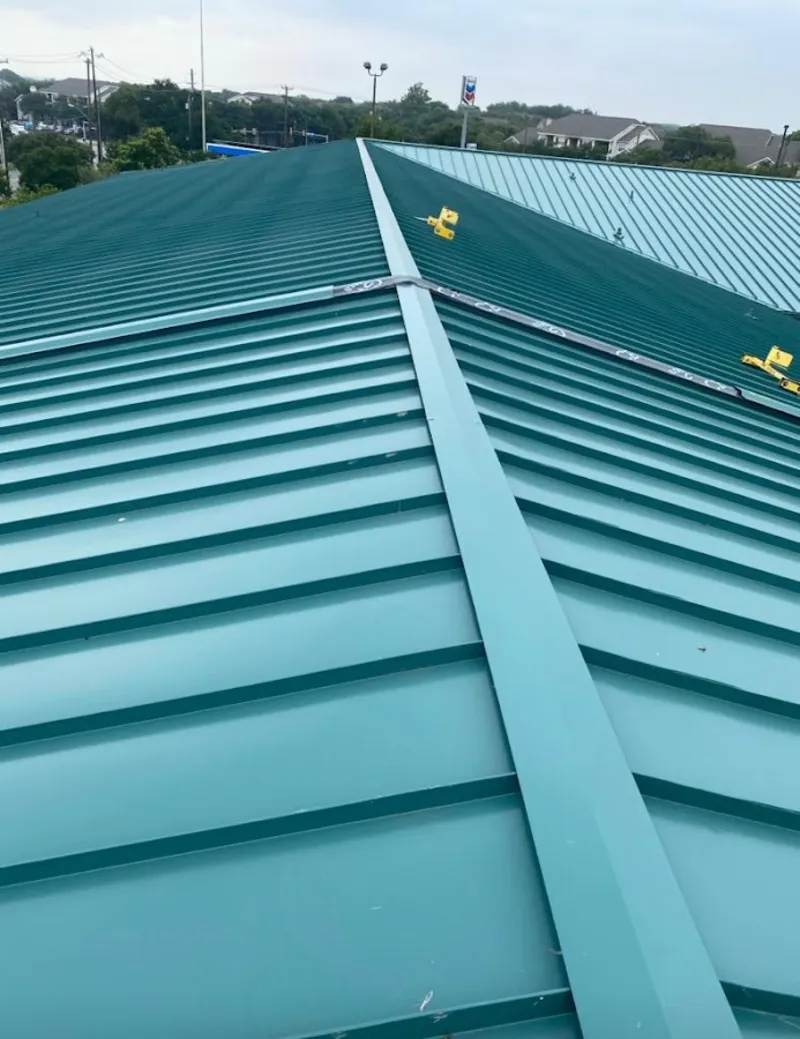 Green commercial metal roof ridge and valley for Metal Roof Repair in Ville Platte